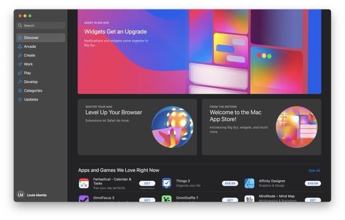 App Store й¶ macOS Big Sur ͼʾ