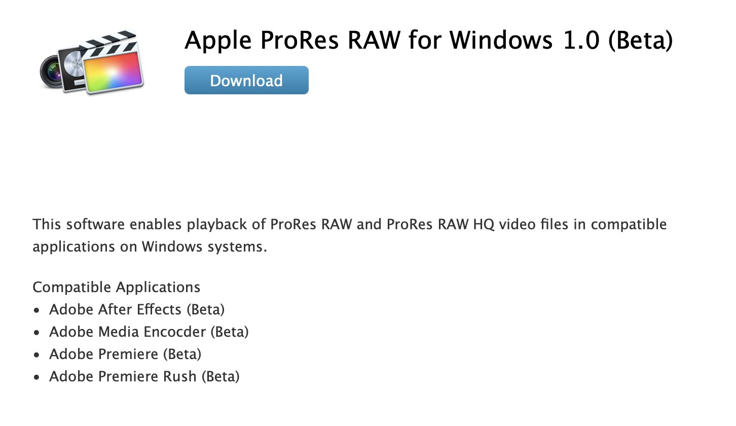 ƻ Windows  ProRes RAW
