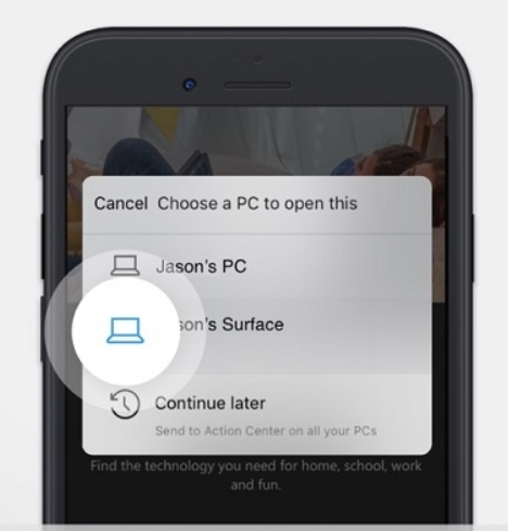 ΢Continue on PCApp ֹ֧֣ͣڴƻ iPhone ҳ Win10