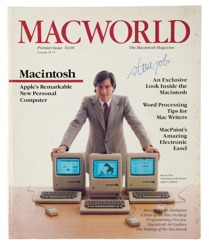 Steve Jobs' signed copy of Macworld magazine