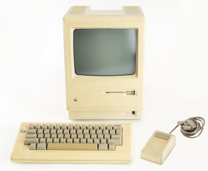 Original Apple Macintosh 128K computer from 1984