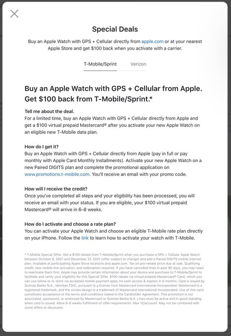 Ӫ T-Mobile ܾΪ Apple Watch Series 7 ˿ 100 ԪŻݴ