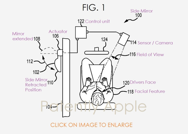 駕駛再無盲點區蘋果再發“自動駕駛汽車側視鏡專利”