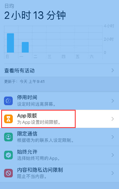 iPhone12如何設置App使用時間限額