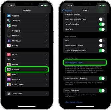 如何在iPhone 13相機應用程序中使用攝影風格