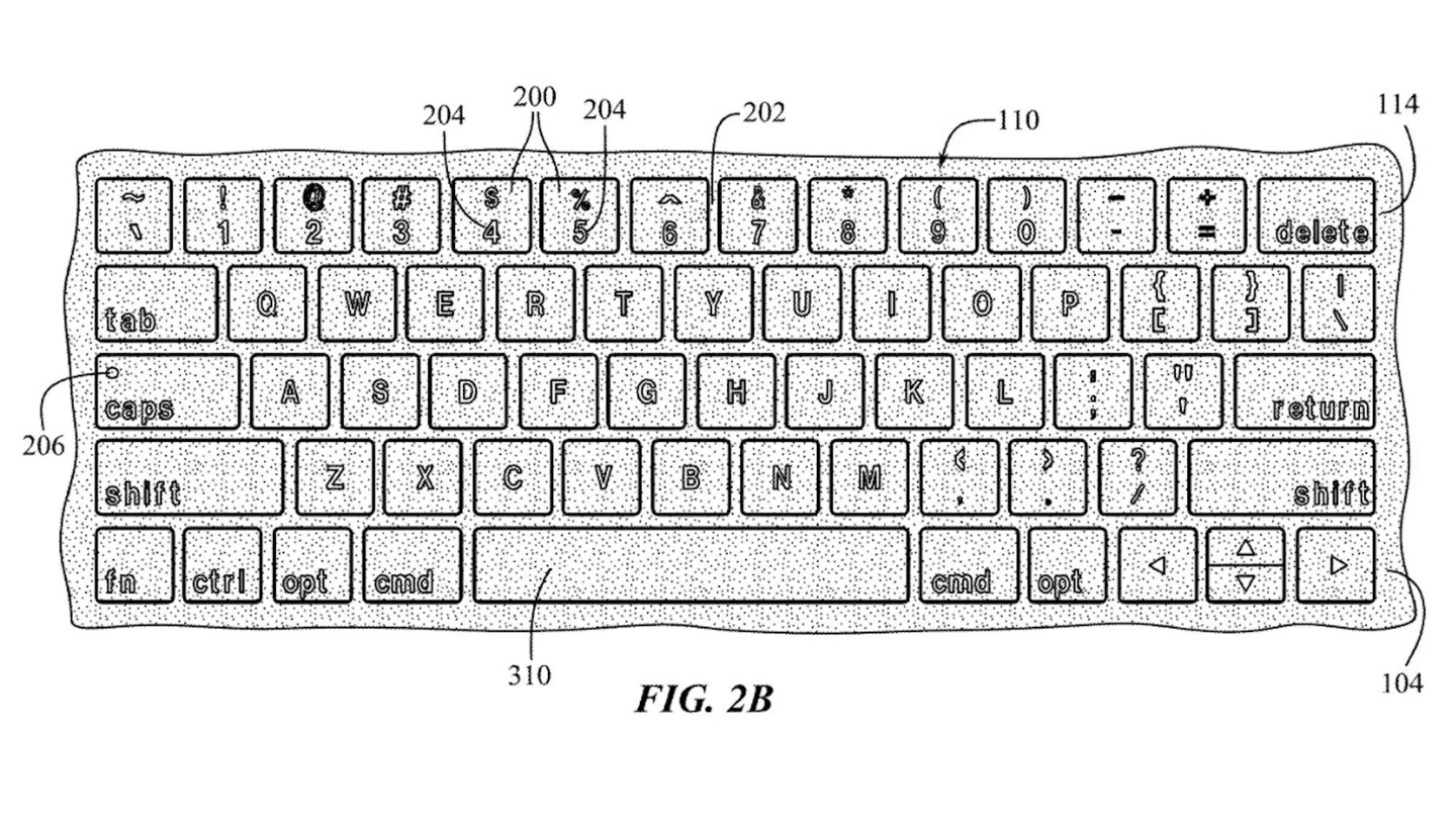 蘋果新專利：展示未來 MacBook 背光鍵盤，可動態顯示不同符號