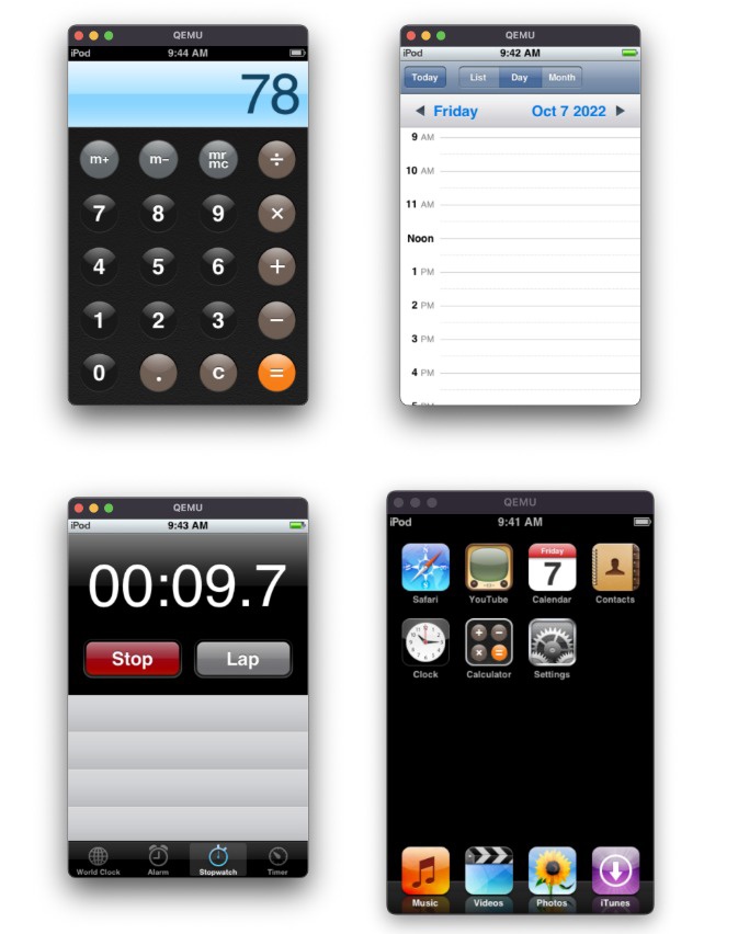 ʱһ࣬QEMU ߳ɹڵģ iPod touch ϵĳ iPhone OS