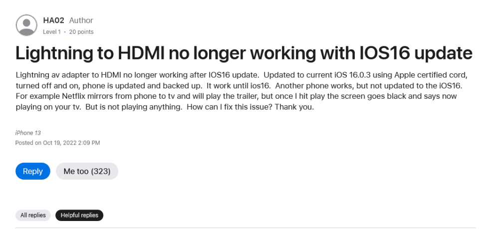 ƻ iOS 16 ֧ͨ HDMI Ͷ DRM 