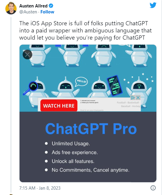 ð ChatGPT ƻ App Store аÿ 7.99 Ԫķѣѱɾ¼