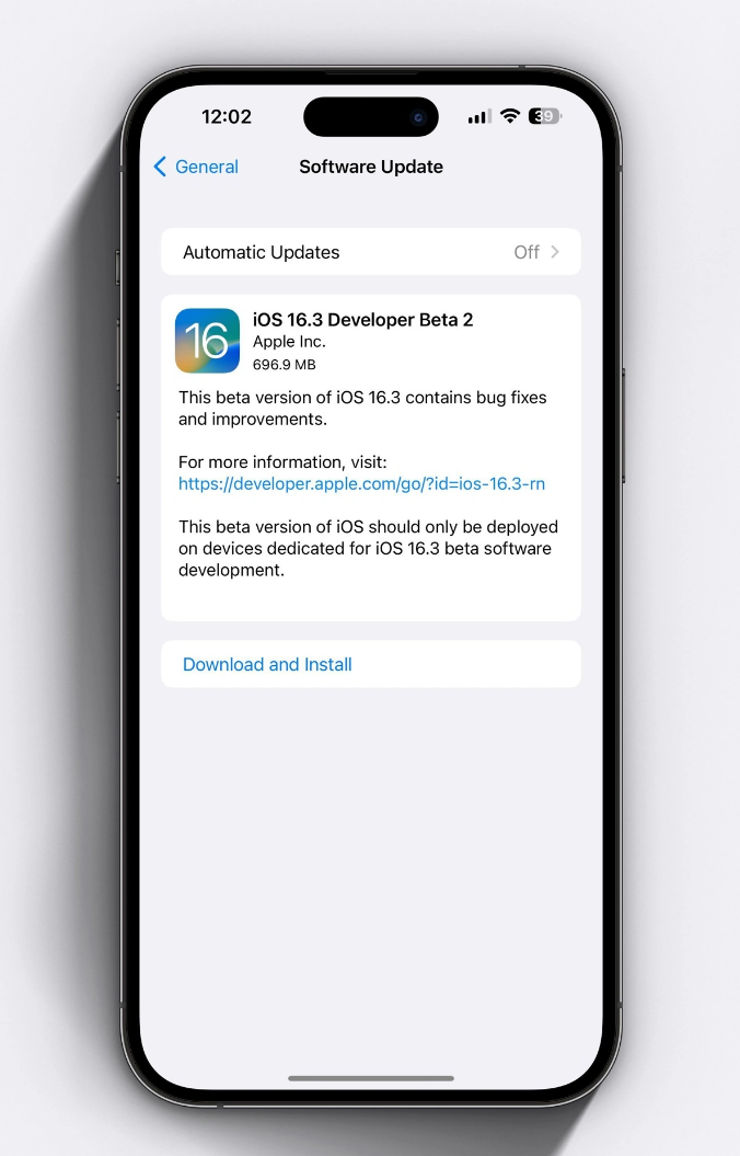 ƻ iOS 16.3/iPadOS 16.3  Beta 2
