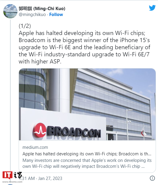 ZƻͣWi-FiоƬ iPhone 15 / ProϵвòͨWi-Fi 6E