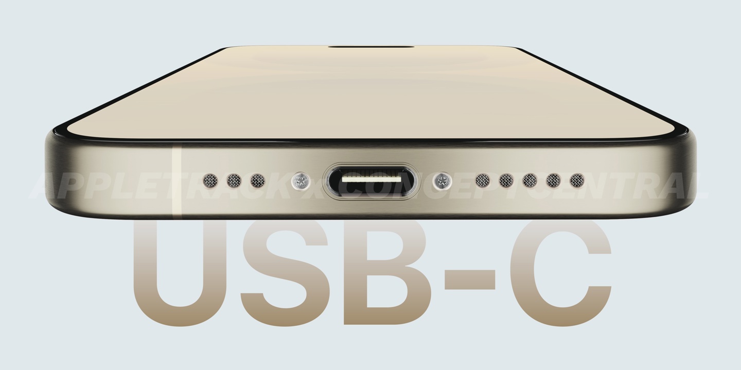 ƻ iPhone 15 Pro Ⱦͼ¯ͷ͹ԣ USB-C ӿ