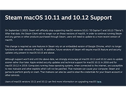 Steam  9 ½ֹ֧ͣƻ macOS 10.11/10.12 汾