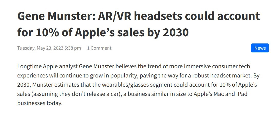 iPad һҵˮʲԤƵ 2030  AR / VR 豸Ϊƻ 10% Ӫ