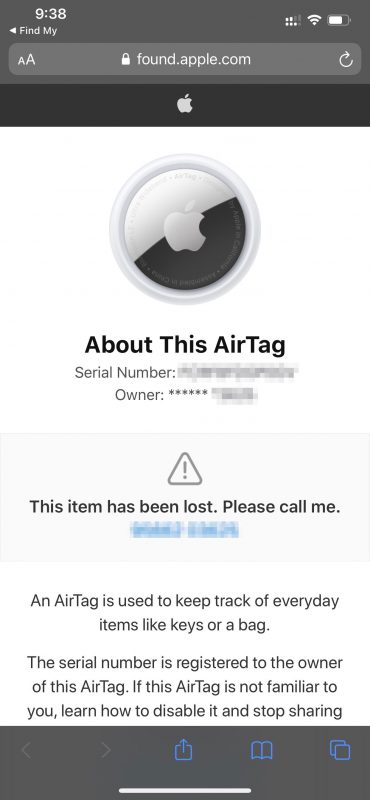 ҵʧAirTagʹiPhoneֻAirTagϵϢ