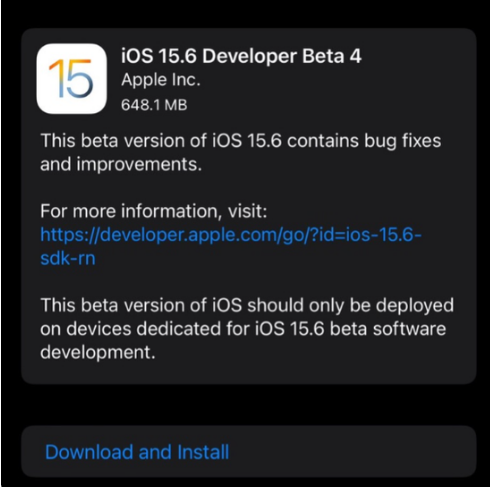iOS15.6 Beta 4ݼ