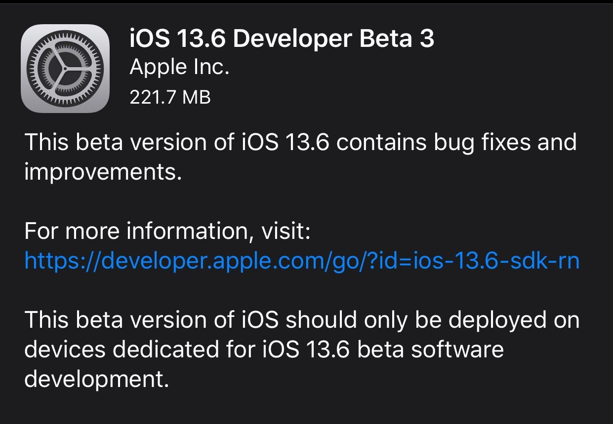 iOS 13.6 Beta3ݼ