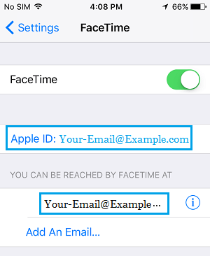 iPhone ϵ Apple ID  FaceTime ʼַ