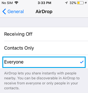 AirDrop with Everyone ѡ iPhone 