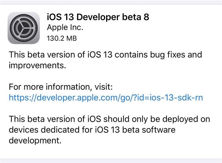 iOS 13 Beta 8Щݣ