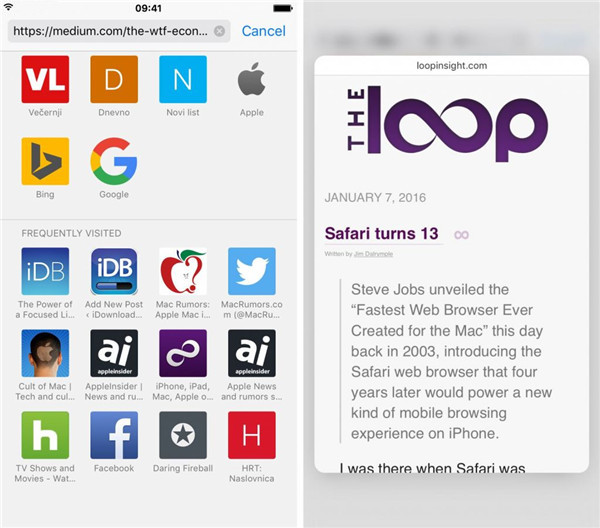  Safari н 3D Touch  8 ݲ