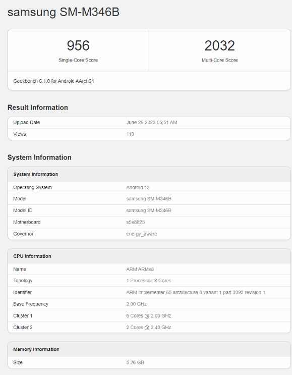 ǿع⣡ Galaxy M34Exynos 1280GeekBenchֿܷ