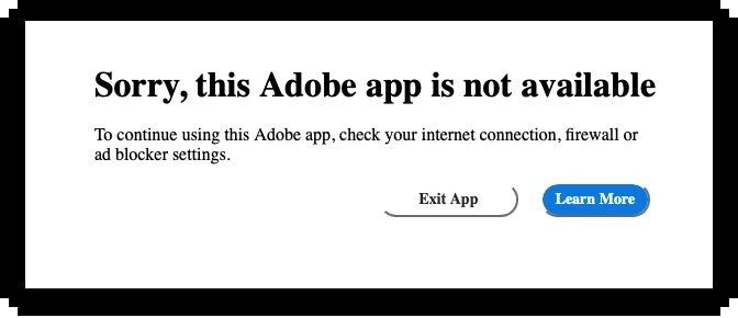 AdobeAdobe app is not availableô