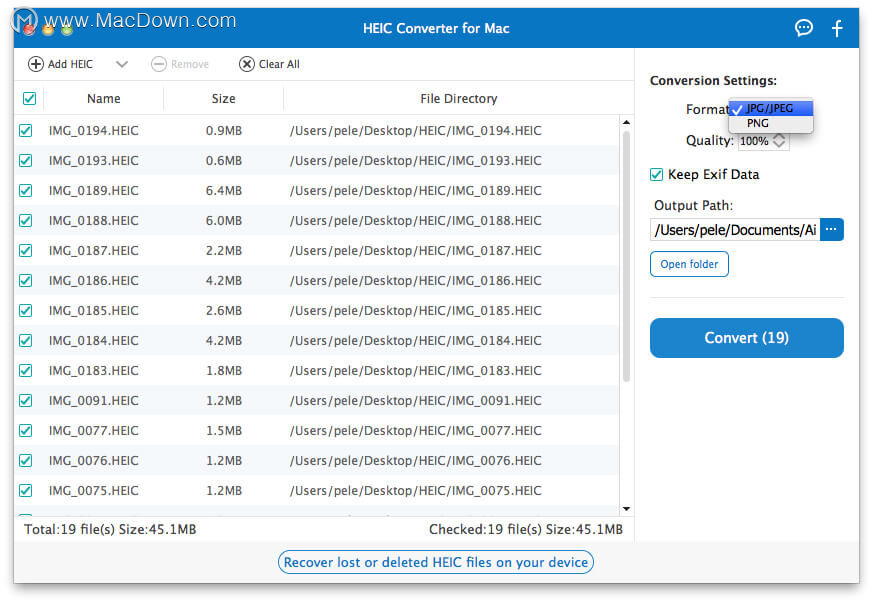 Aiseesoft HEIC ConverterMacϽHEICתΪJPG / JPEGPNG