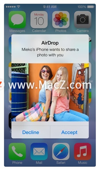 ʹ AirDrop  iPhoneiPad  Mac ֮乲ƬƵļ