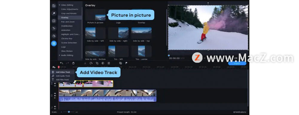 ƻMacʹ Movavi Video Editor Plus лƵ