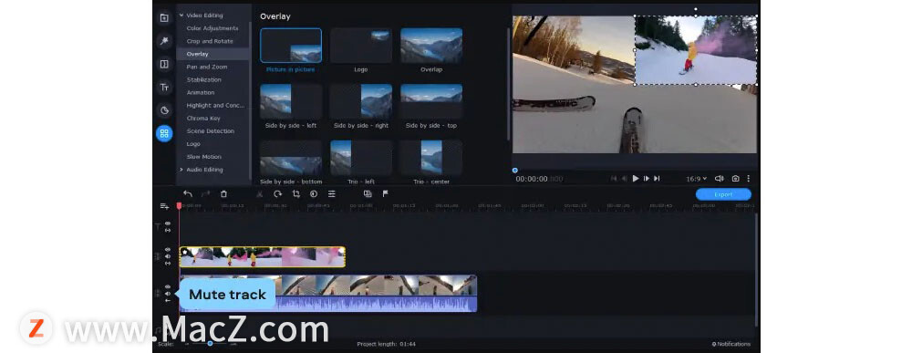 ƻMacʹ Movavi Video Editor Plus лƵ