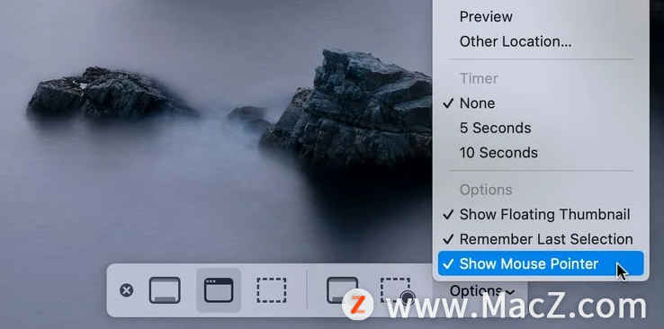 如何在 Mac 屏幕截图中显示光标
