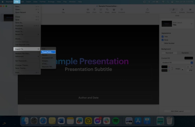 iPhoneiPadMacϽKeynoteʾĸתΪPowerPoint