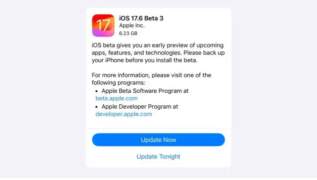 ƻ iOS / iPadOS 17.6 Ԥ Beta 3 