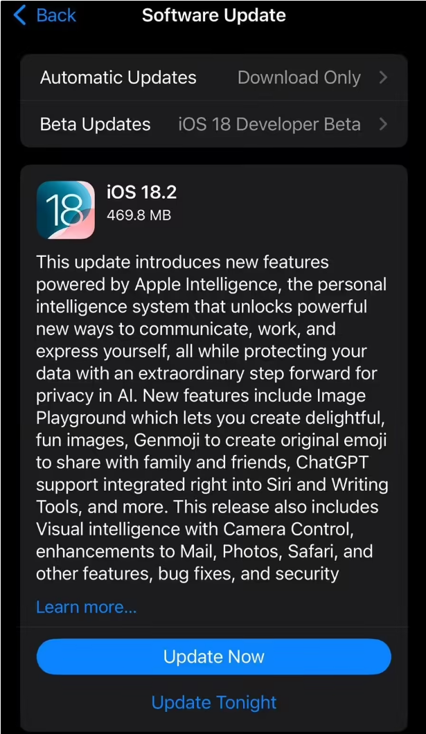 ƻ iOS / iPadOS 18.2 RC 2 Ľ Find My ȣչ Apple Intelligence 